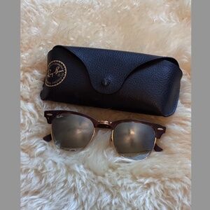 Ray-Ban CLUBMASTER CLASSIC Polished Tortoise with Mirrored Lenses
